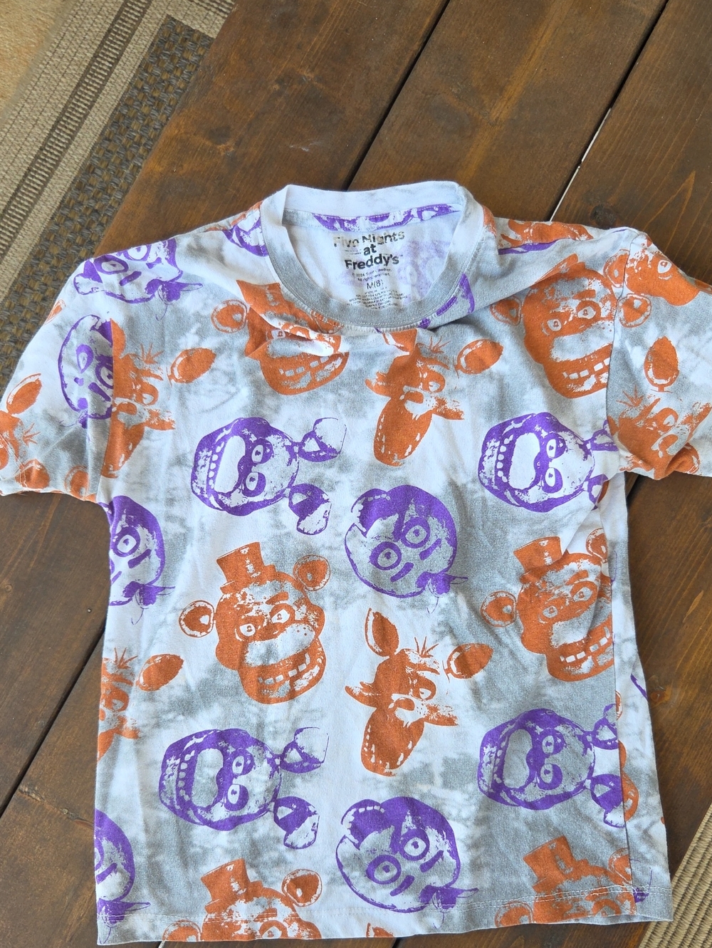 Five Nights at Freddy's Kids Graphic Tee - Orange & Purple Characters
